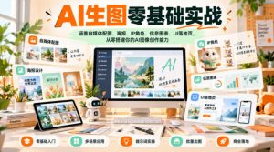 AI生图零基础实战，涵盖自媒体配图、海报、IP角色、信息图表、UI落地页，从零搭建你的AI图像创作能力-如意资源库