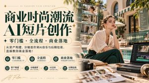 商业时尚潮流AI短片创作｜零门槛・全流程・商业落地，从资产构建、分镜创作到AI音乐与后期包装，直接教你商业落地！-如意资源库
