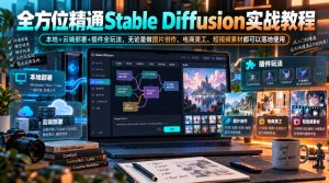 全方位精通Stable Diffusion实战教程|本地+云端部署+插件全玩法,无论是做图片创作、电商美工、短视频素材都可以落地使用-如意资源库
